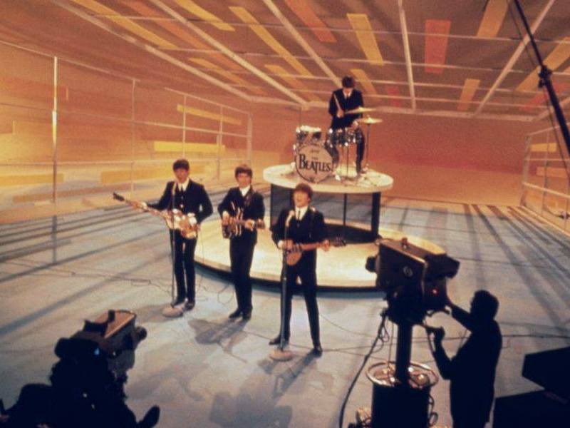 1964 The Beatles rehearsing for the Ed Sullivan Show,Television Broadcasting 